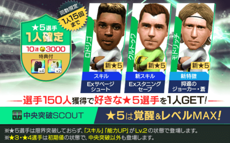 特典付き中央突破スカウト